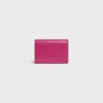 CARD HOLDER WITH FLAP TRIOMPHE IN SHINY CALFSKIN FUCHSIA - Image 3
